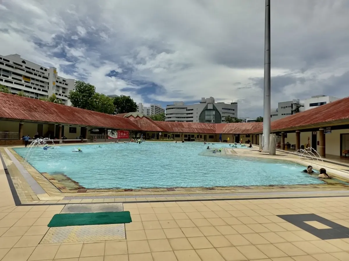 50-metre outdoor competition pool with 8 lanes and spectator seating at Bukit Batok Swimming Complex
